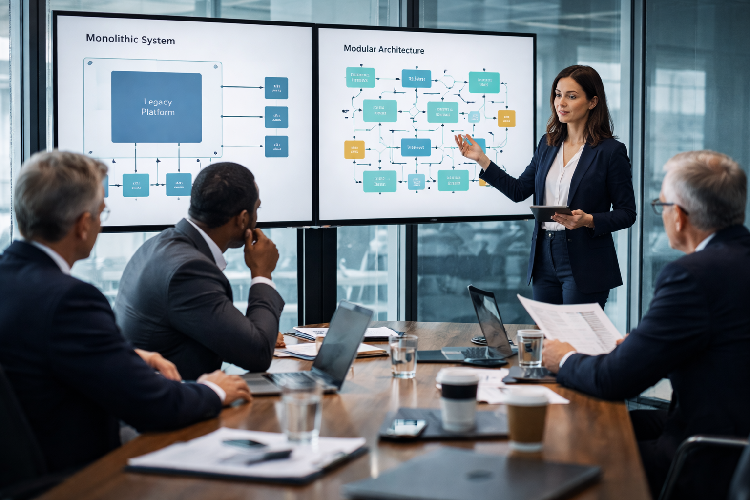 B2B executives evaluating flexible software architecture strategy to avoid vendor lock-in